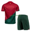 Maillot de Supporter Portugal Domicile Coupe du Monde 2022 Pour Enfant